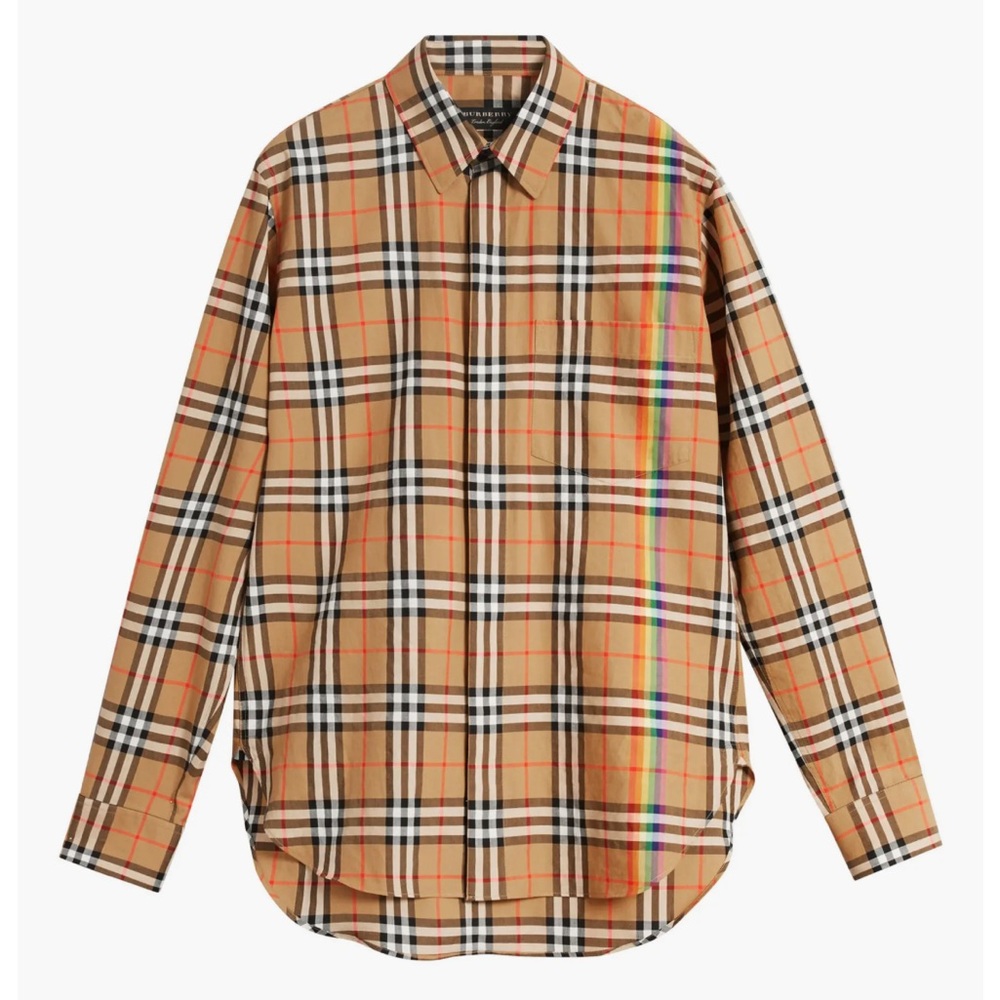 Burberry Rainbow Vintage Checked Cotton Plaid Shirt